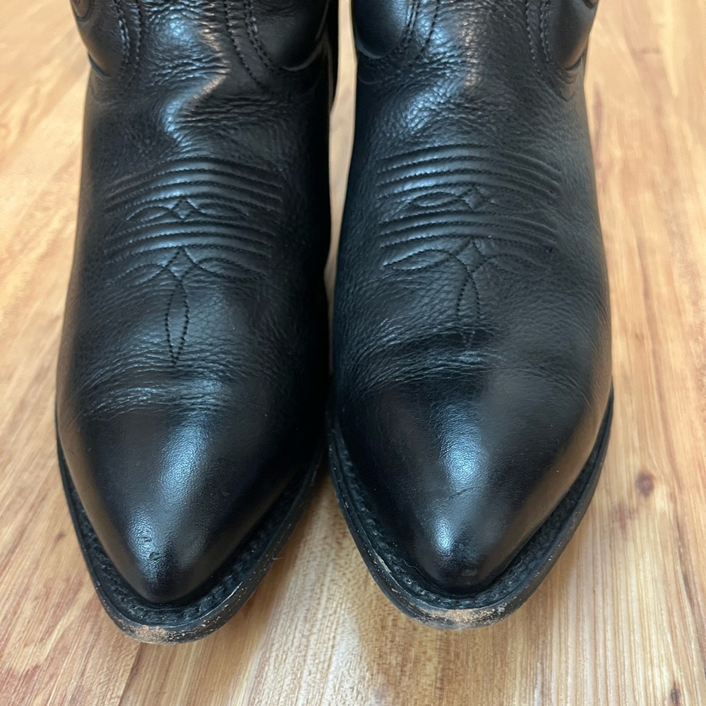 Frye Cowboy Boots Sz 9 Black Mid Calf height Leather - Picture 10 of 10